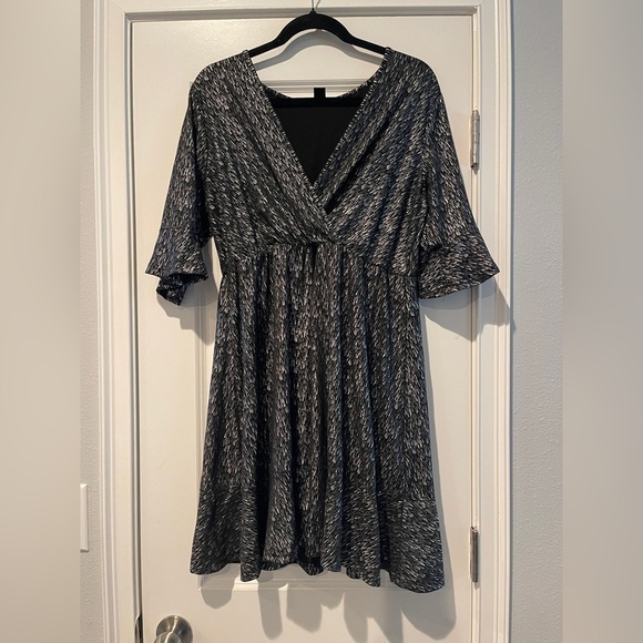 SHEIN Dresses & Skirts - Chic Black and Silver  Midi Dress